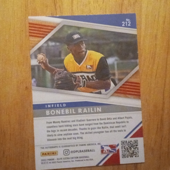 Authentically autographed Bonebil Railin Domenican League card. - Picture 2 of 2